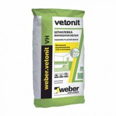 Vetonit weber.vetonit VH, шпатлевка цементная 20 кг