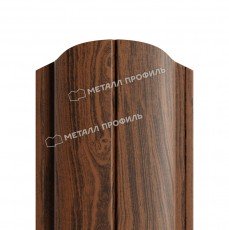 Штакетник металлический МП ELLIPSE-O 19х126 (ECOSTEEL_MA-01-МореныйДуб-0.5)